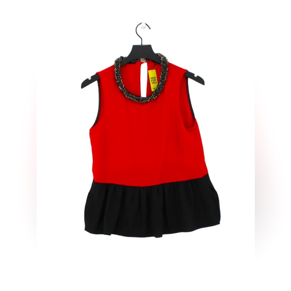 Zara Embellished Peplum Top XS